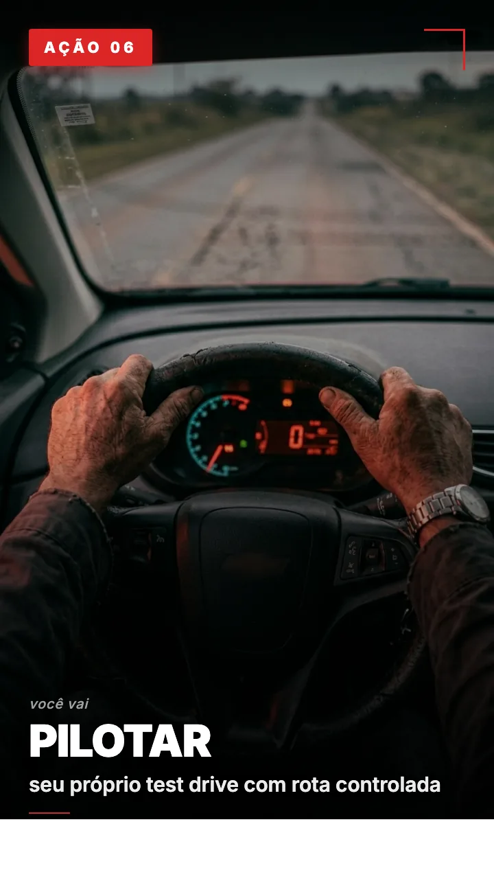 Ação 06 · Pilotar seu próprio test drive com rota controlada