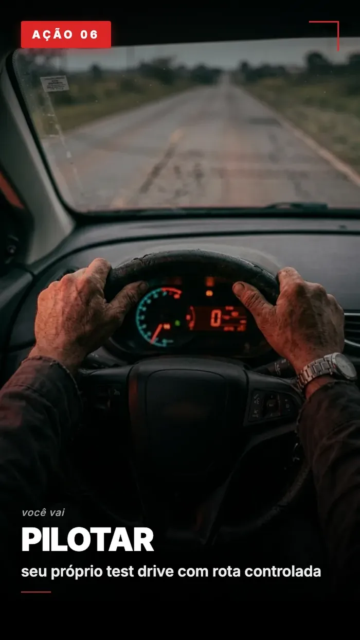 Ação 06 · Pilotar seu próprio test drive com rota controlada